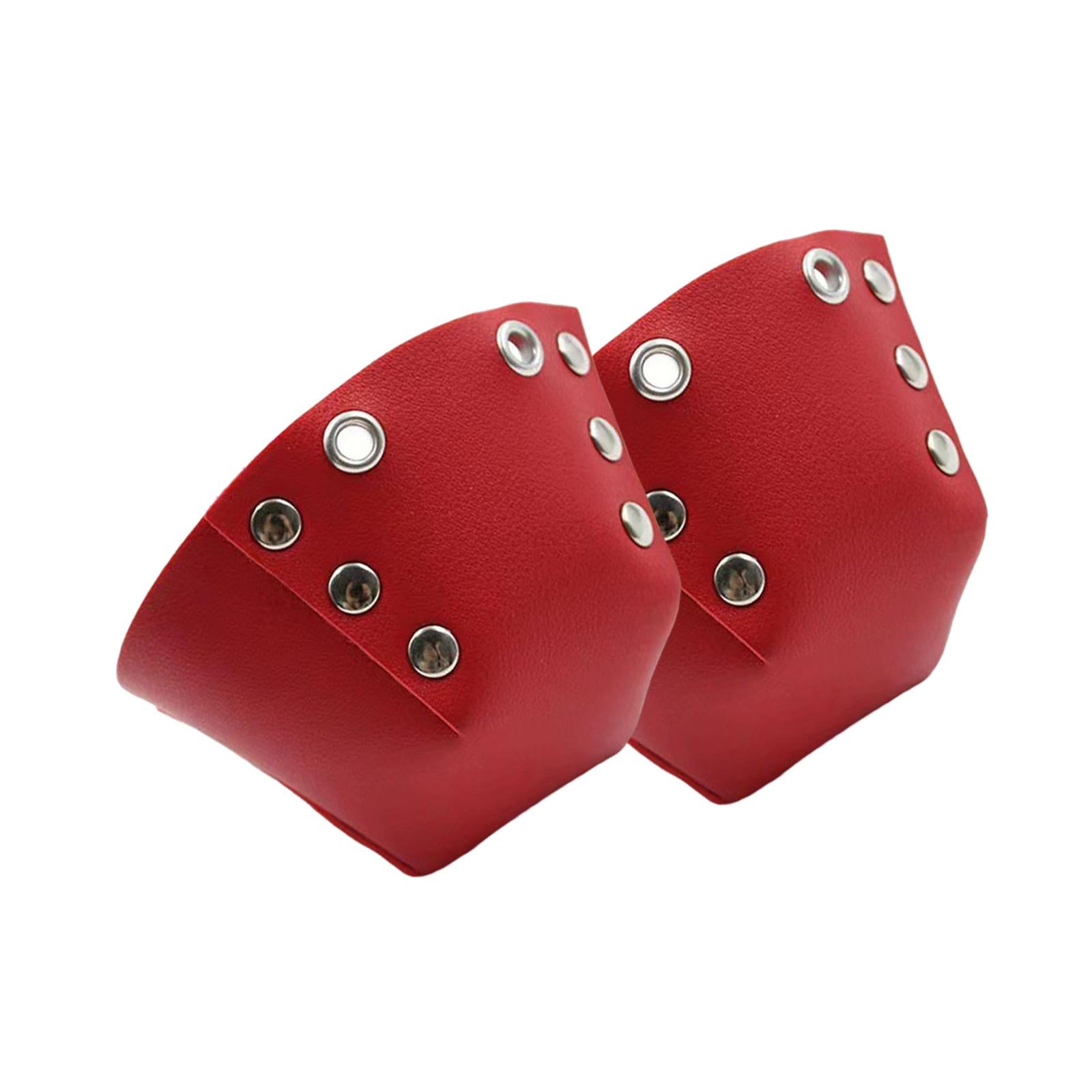 1 Pair Roller Skate Toe Guards Outdoor Artificial Leather Detachable Accs Red