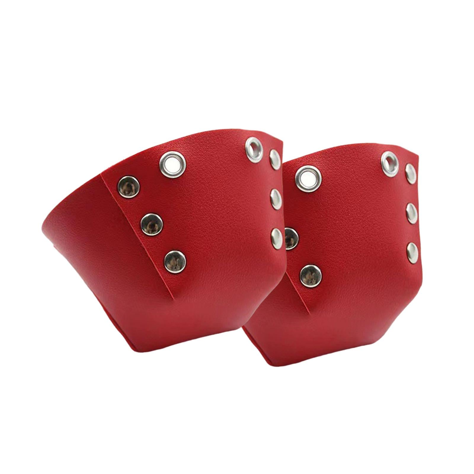 1 Pair Roller Skate Toe Guards Outdoor Artificial Leather Detachable Accs Red