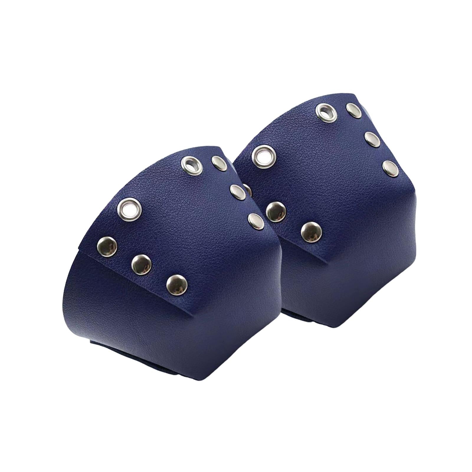 1 Pair Roller Skate Toe Guards Outdoor Artificial Leather Detachable Accs Blue
