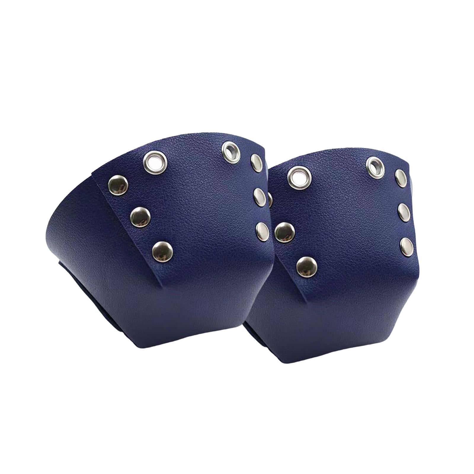 1 Pair Roller Skate Toe Guards Outdoor Artificial Leather Detachable Accs Blue