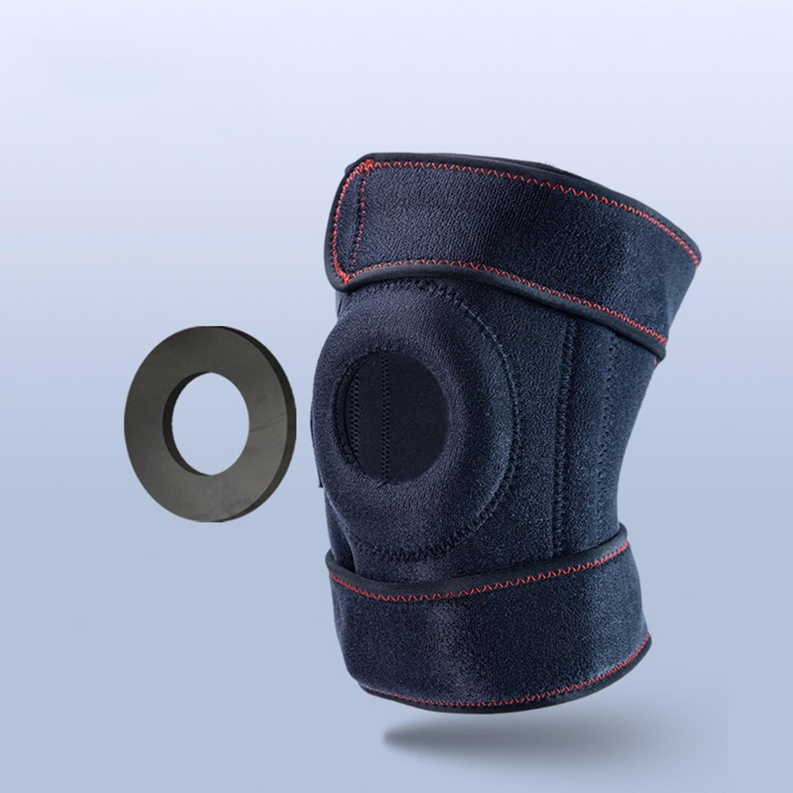 1 Pair Knee Compression Brace Sport Adjustable Knee Support Black