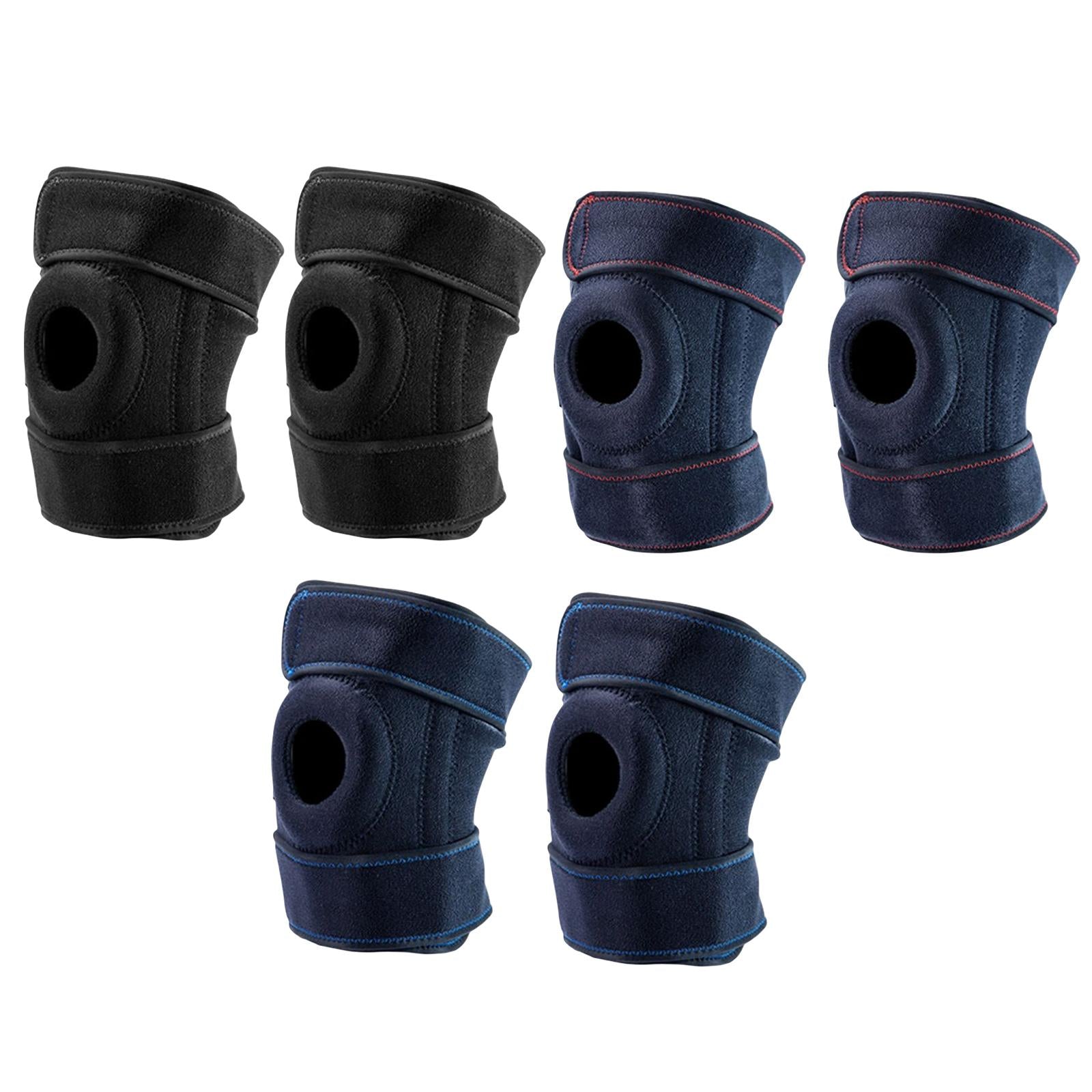 1 Pair Knee Compression Brace Sport Adjustable Knee Support Black