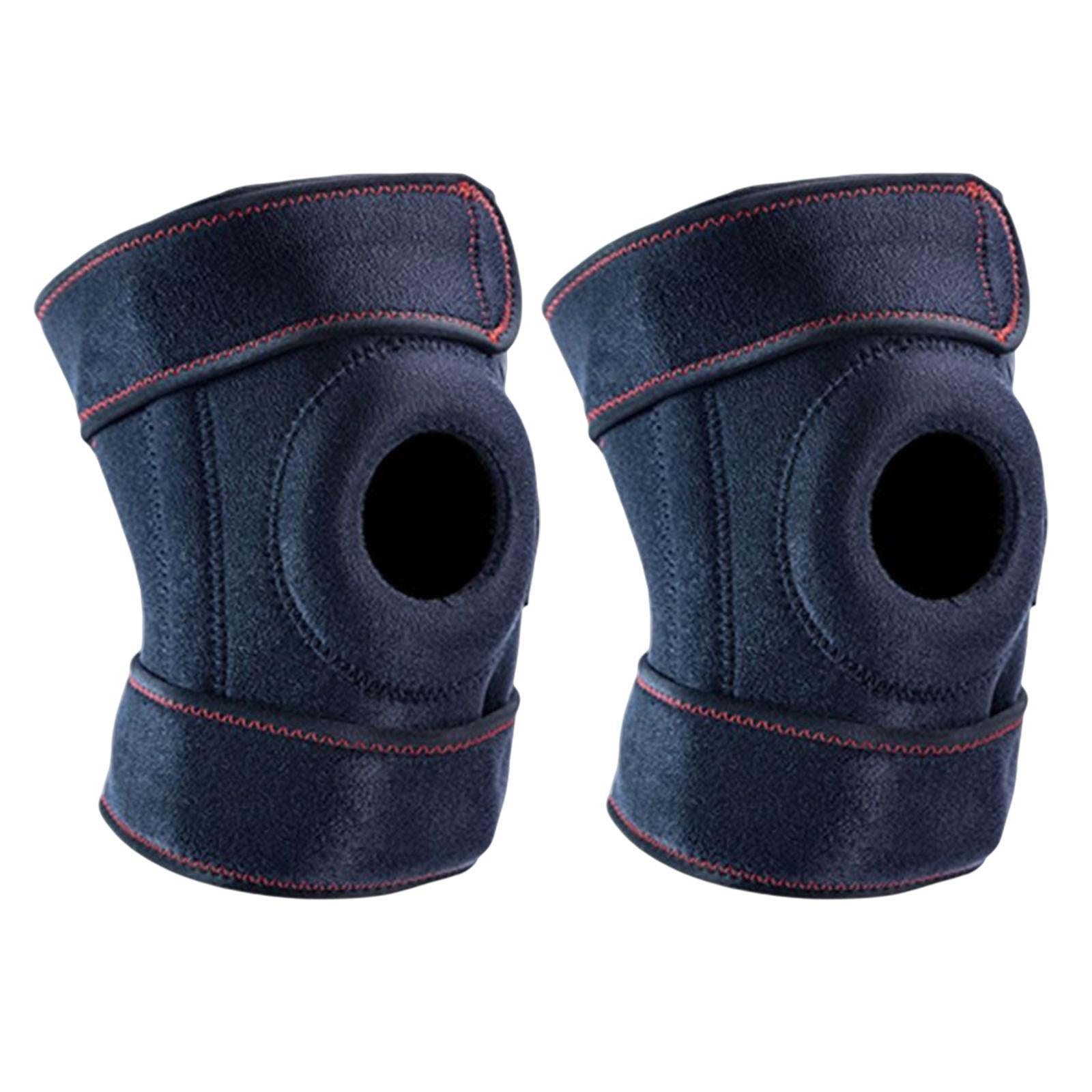 1 Pair Knee Compression Brace Sport Adjustable Knee Support Black Red