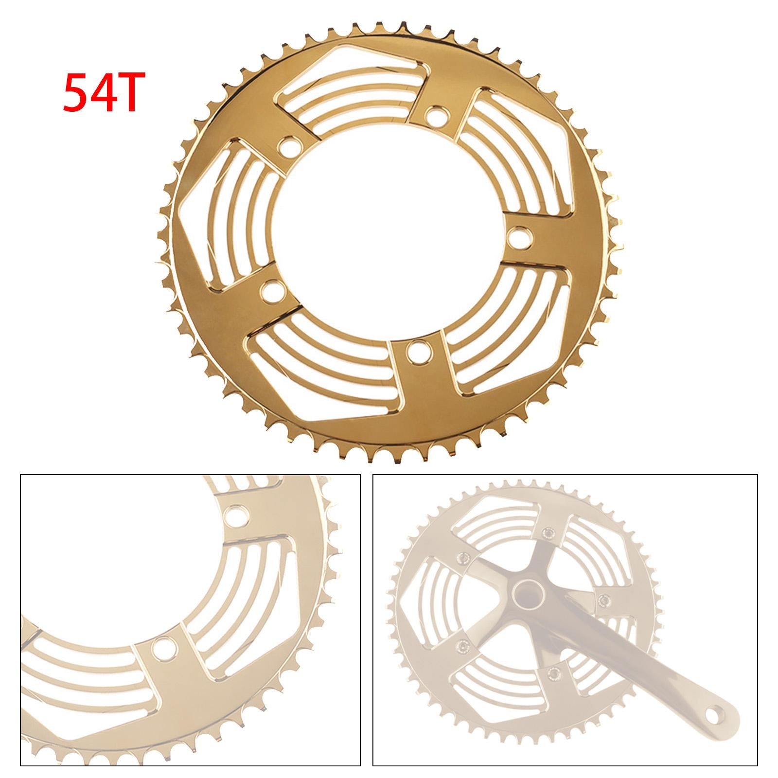 130BCD Folding Bikes Chainring Replacement Aluminum Sprocket  54T Gold