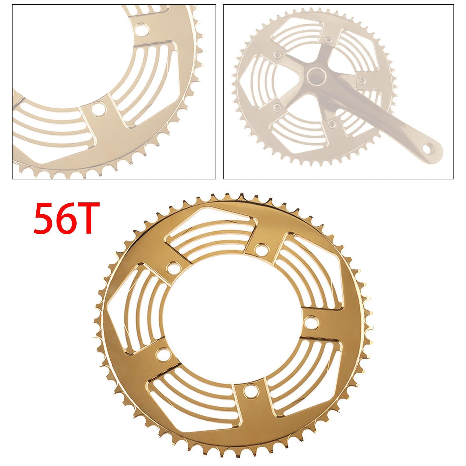 130BCD Folding Bikes Chainring Replacement Aluminum Sprocket  56T Gold