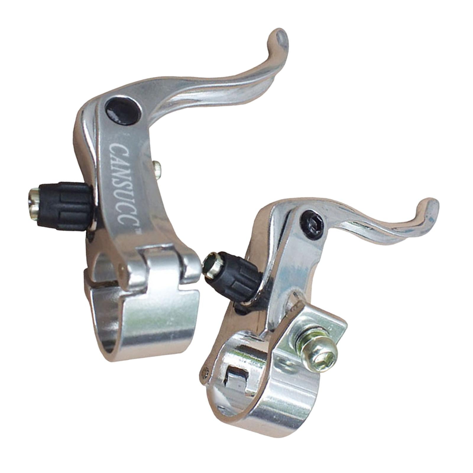 1 Pair Bike Brake Lever Handlebar Aluminum Alloy Durable for Kids Road MTB Silver