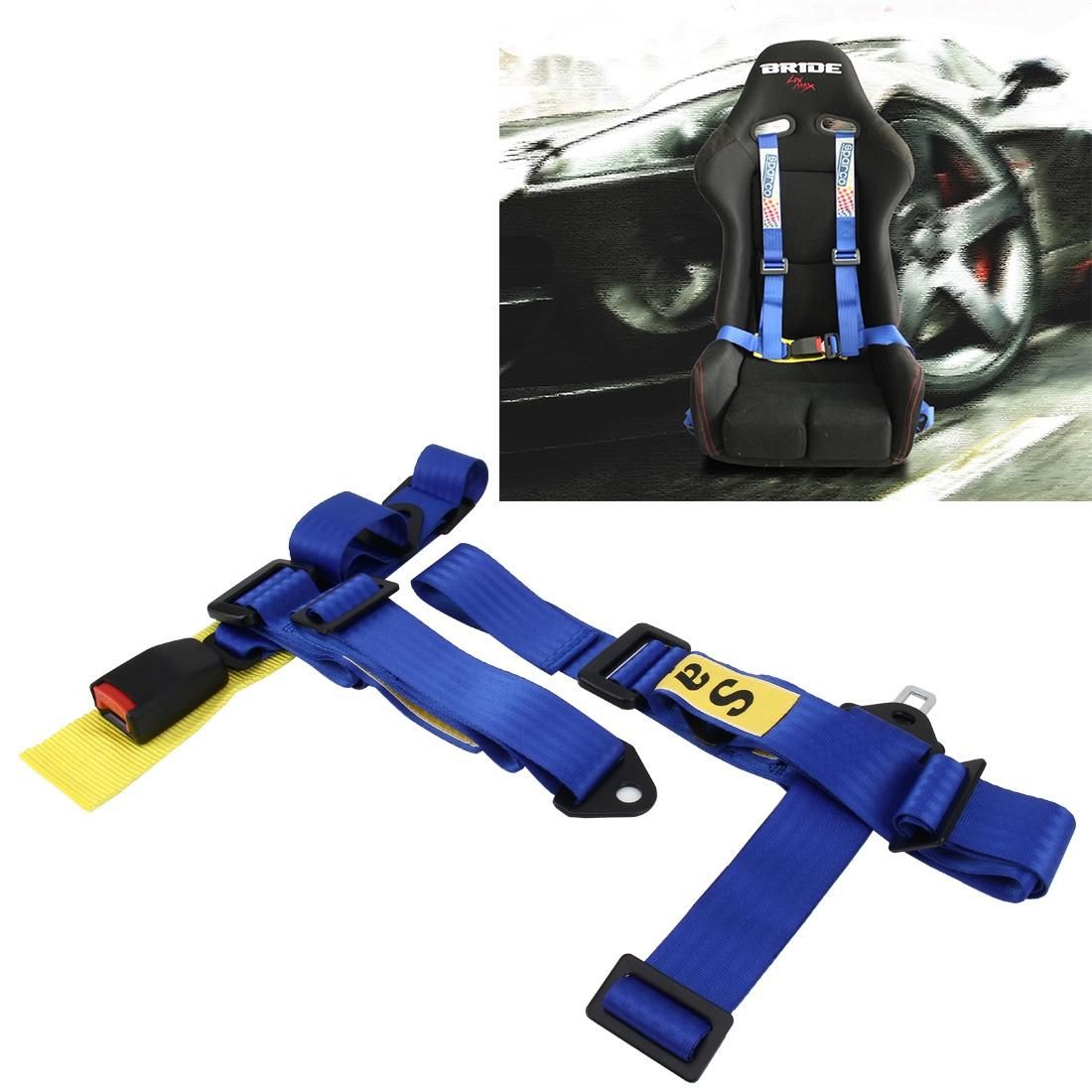 Universal Vehicle Racing  Auto Car Safety Seat Belt Buckle Harness Racing Harness Seat Belt  Car Racing Drift Essential Lightweight Belts (Blue)