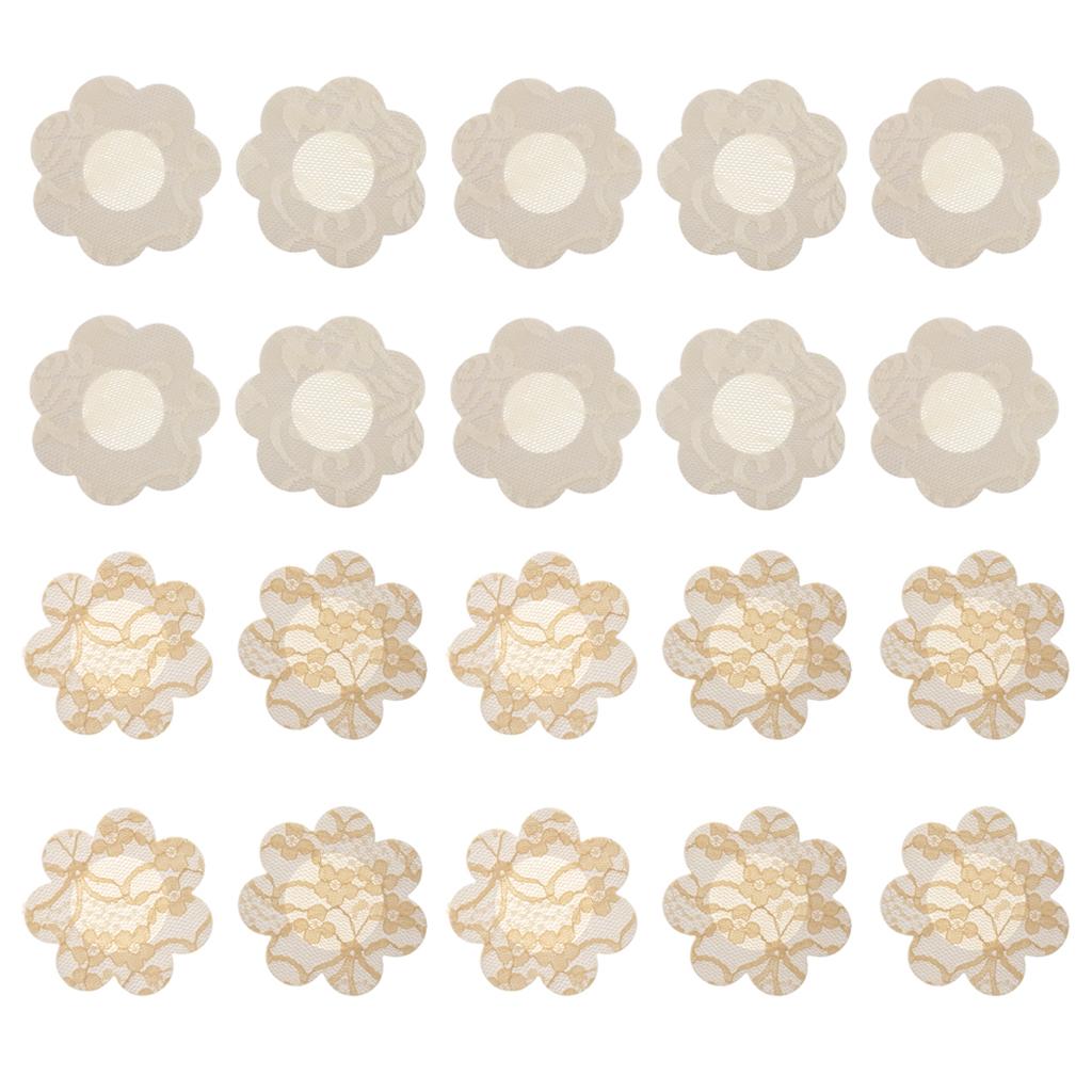 20Pcs Flower Breast Nipple Pasties Cover Bra Pad Self Adhesive Sticker Nude