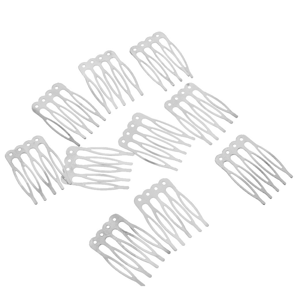 Vintage Blank Metal Hair Comb for Bridal Hair Accessories DIY 2.7cm Silver