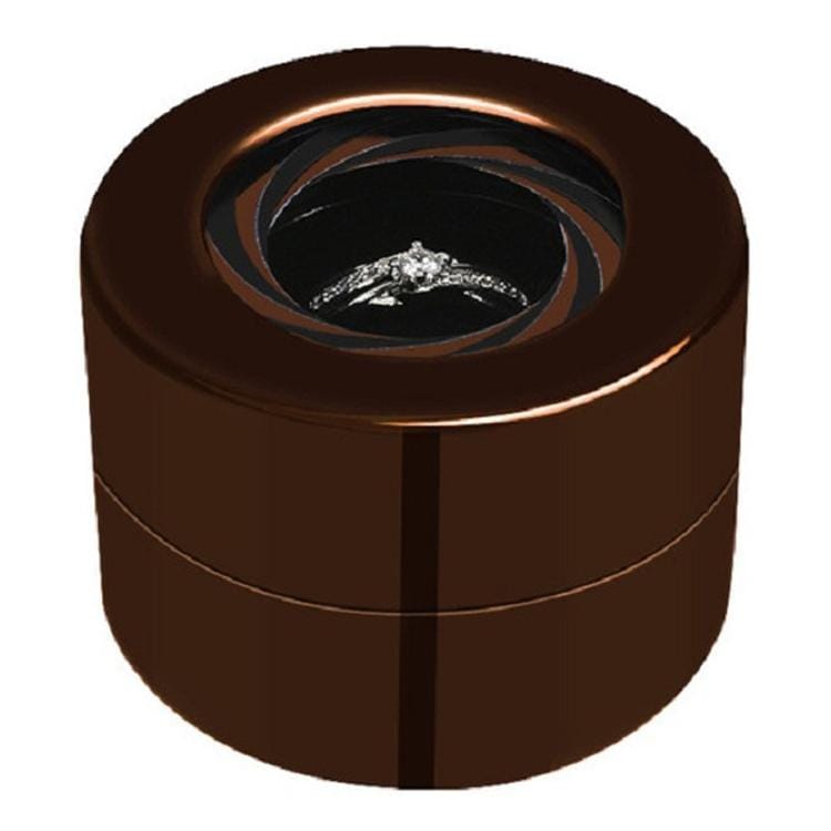 Surprise Jewelry Proposal Rotation Diamond Ring Box, Size:5.6�4cm (Brown)