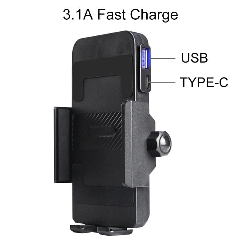 Portable Motorcycle QC3.0 USB Charger Mobile Phone Holder