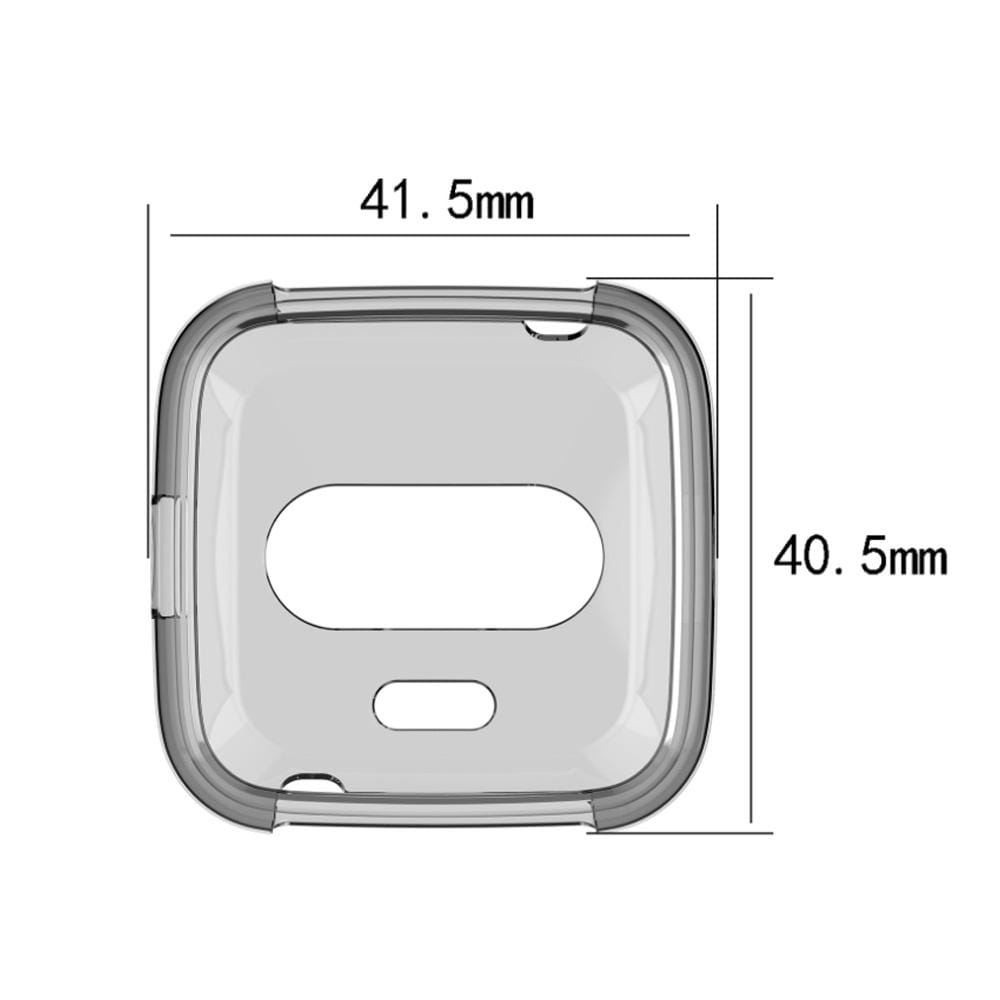 For Fitbit Versa Lite Smart Watch Silicone Protective Case (Transparent Blue)
