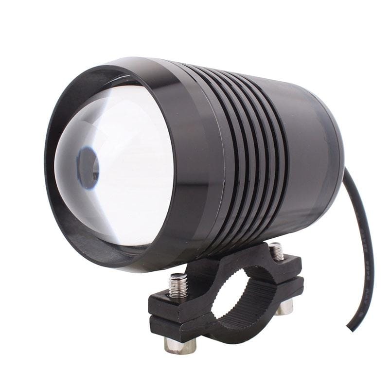 10W 900LM White Light 6500K 1-LED 3-Mode Wired Motorcycle Headlamp, Wire Length:40cm, DC 12V-24V (Silver)