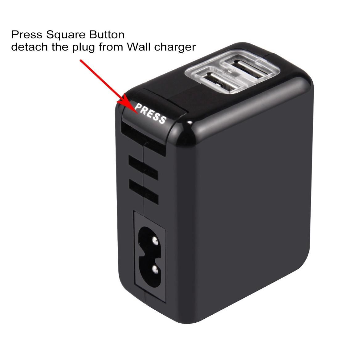 PULUZ 2 Ports USB 5V  Wall Charger Set with Removable International UK + EU + US + AU Plug Travel Power Adapters for GoPro HERO4 Session /4 /3+ /3 /2 /1