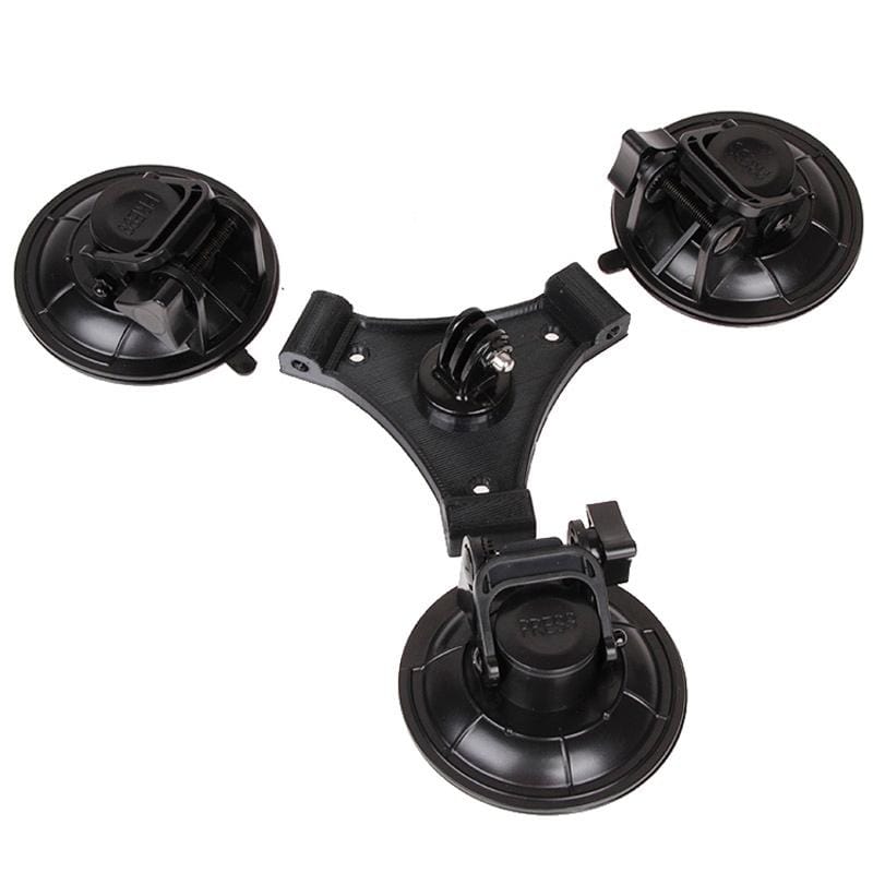 XM70-B Triangle Direction Suction Cup Mount with Hexagonal Screwdriver for GoPro HERO9 Black /HERO8 Black /7 /6/ 5 /5 Session /4 /3+ /3 /2 /1, Xiaoyi and Other Action Cameras (Black)