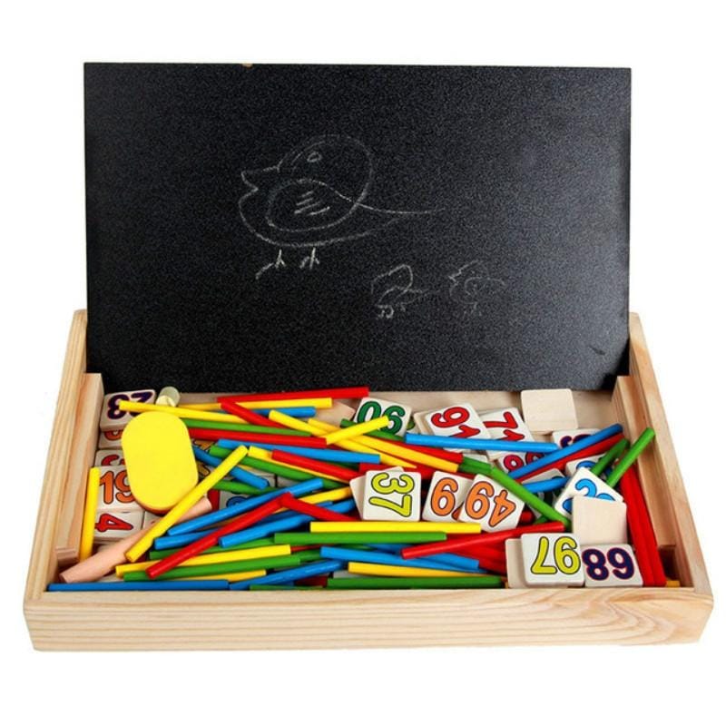 Early Childhood Education Wooden Multi-functional Digital Operation Box Digital Stick Baby Learning Box Desktop Puzzle Toy (As Show)