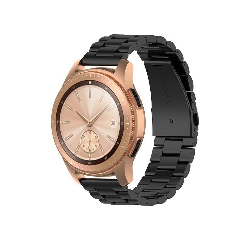 For Xiaomi MI/Huawei Glory S1 Three Beads Stainless Steel Watch Wrist Strap 18mm (Rose Gold)