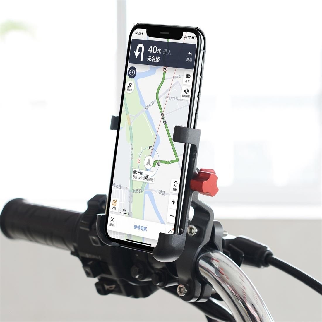 WUPP CS-896A1 Multi-function Motorcycle Aluminum Alloy Mobile Phone Holder (Steel Color)