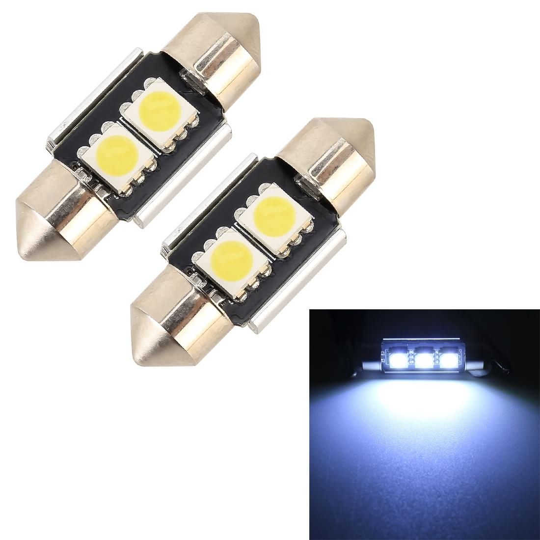 10 PCS 31mm DC12V / 1.7W / 7000K / 70LM 2LEDs SMD-5050 Car Reading Lamp (White Light)