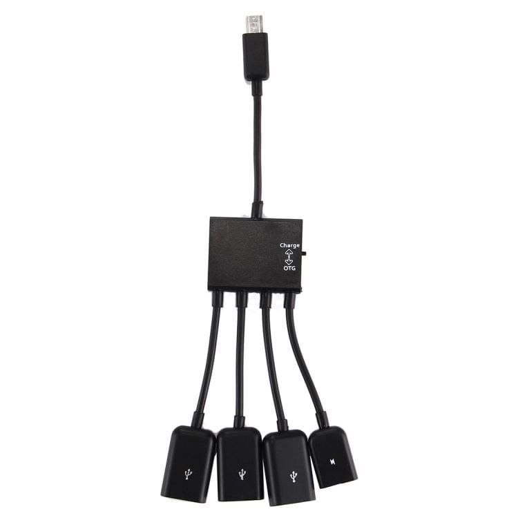 18cm 4 Ports Micro USB OTG Charge HUB Cable
