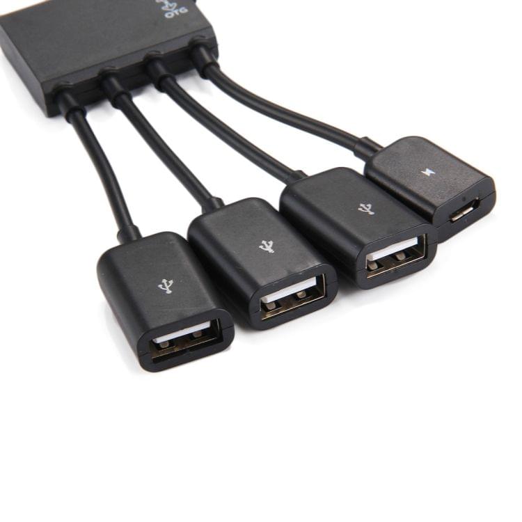 18cm 4 Ports Micro USB OTG Charge HUB Cable