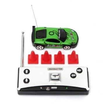 Coke Can Mini RC Car Radio Remote Control Micro Racing Car(Green+White)