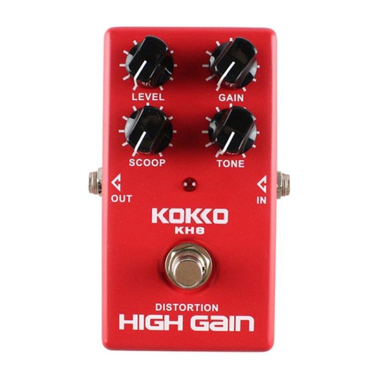 KOKKO KH8 Guitar High Gain Distortion Effects Pedal, Adjustable High and Low Frequency(Red)