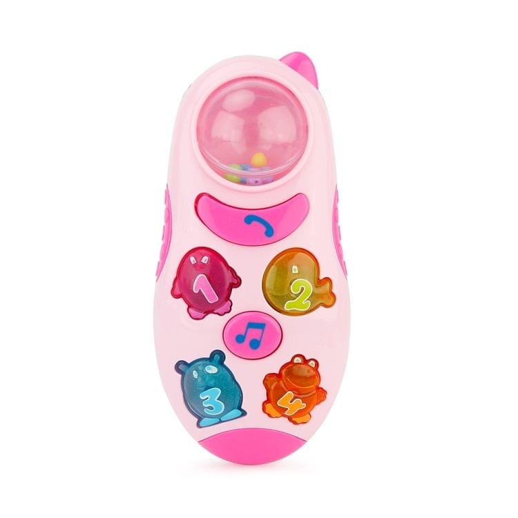 Brettbble Cartoon Baby Child Early Education Mobile Phone Style Music Toys with LED Light(Pink)