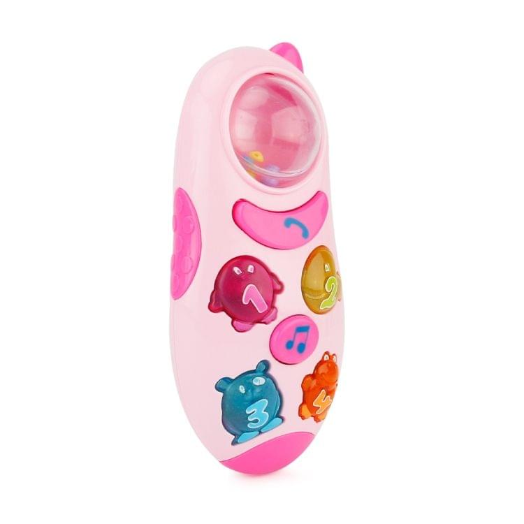 Brettbble Cartoon Baby Child Early Education Mobile Phone Style Music Toys with LED Light(Pink)