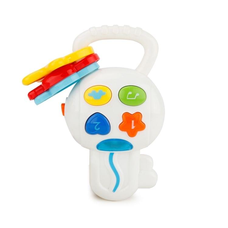 Brettbble Cartoon Baby Child Early Education Key Style Music Toys with LED Light(White)