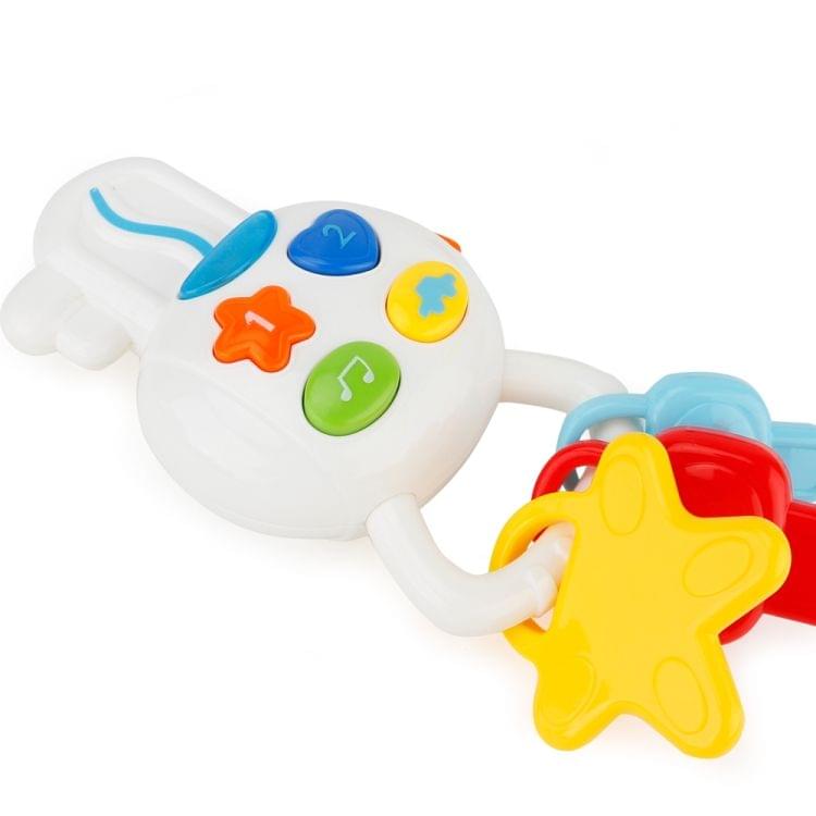 Brettbble Cartoon Baby Child Early Education Key Style Music Toys with LED Light(White)