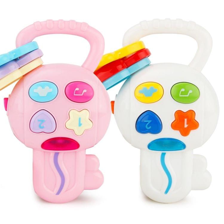 Brettbble Cartoon Baby Child Early Education Key Style Music Toys with LED Light(White)