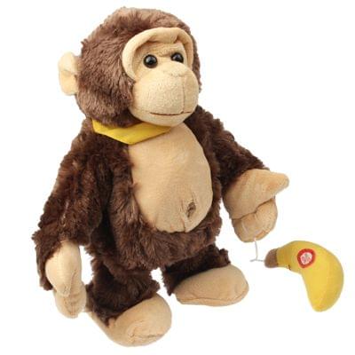 Funny Monkey & Banana Plush Toy with Action & Sound Effect for Children