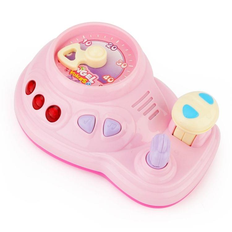 Brettbble Cartoon Baby Child Early Education Music Car Console Toys with LED Light(Pink)