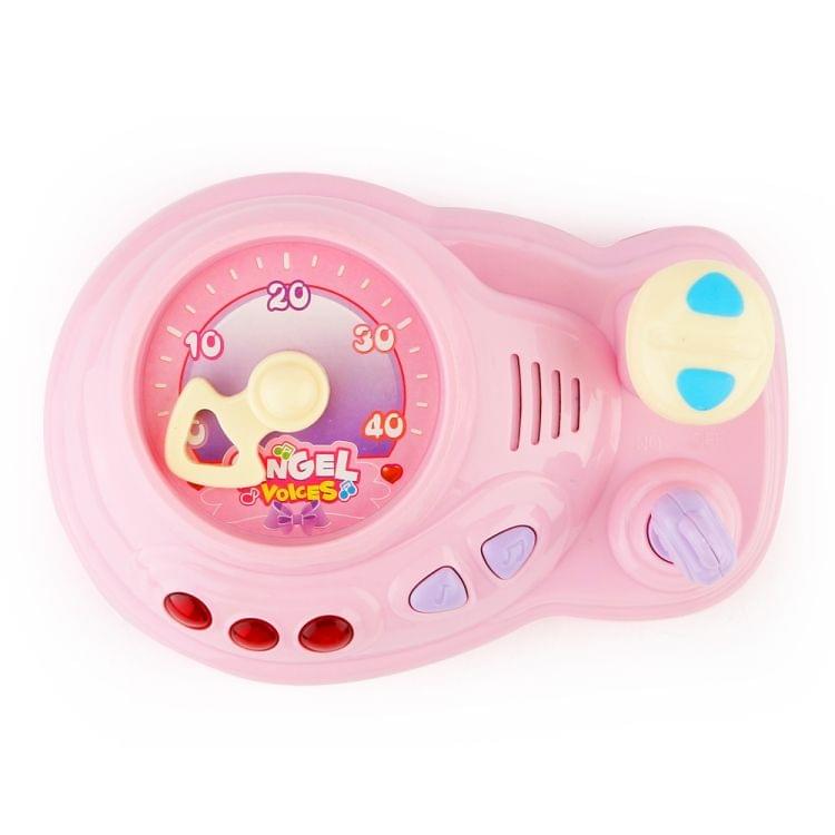 Brettbble Cartoon Baby Child Early Education Music Car Console Toys with LED Light(Pink)