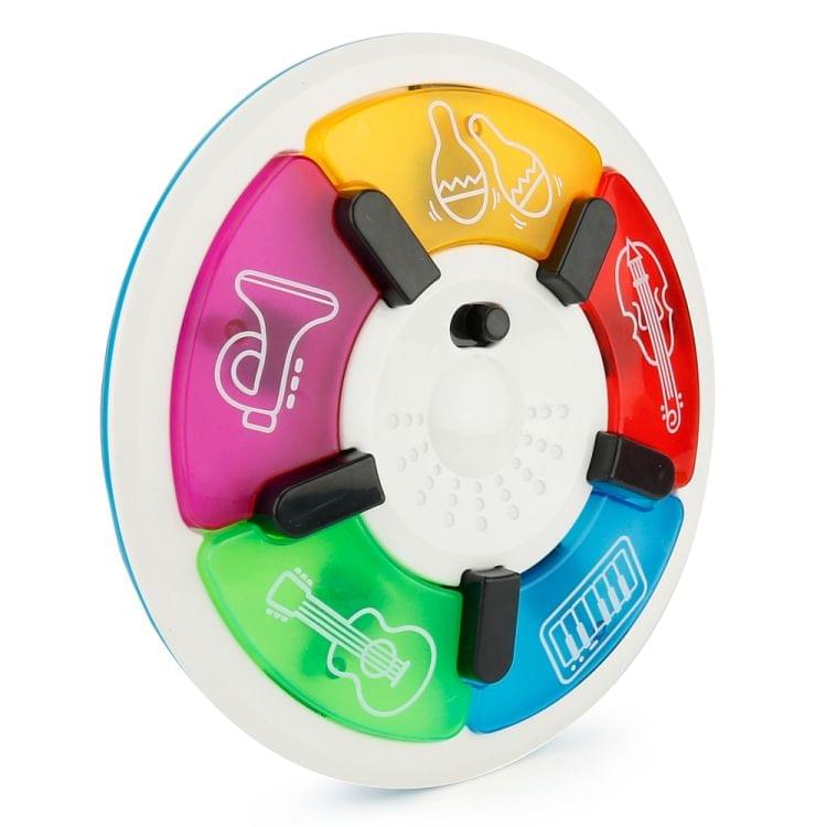 Brettbble Cartoon Baby Child Early Education Beat Disc Music Toys with LED Light(White)