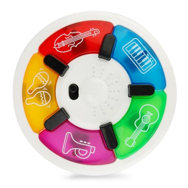 Brettbble Cartoon Baby Child Early Education Beat Disc Music Toys with LED Light(White)