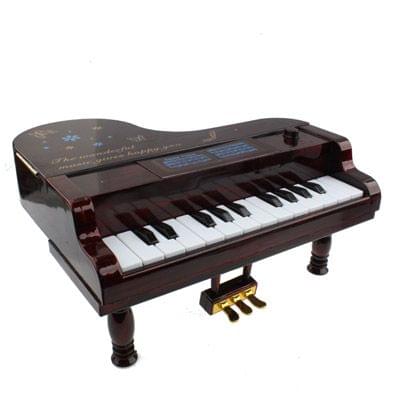 Child Electronic Mini 14 Keys Grand Piano Classic Music Toy(Brown)