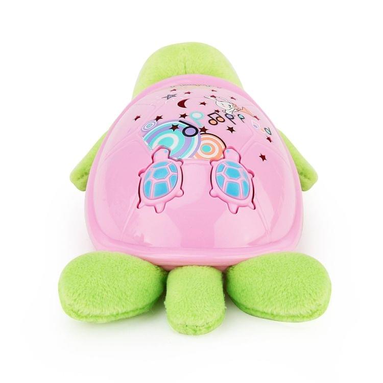Brettbble Cartoon Baby Child Early Education Turtle Style Music Toys with LED Light Star Projection(Pink)