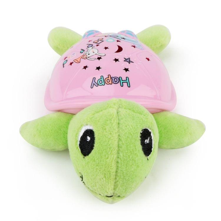 Brettbble Cartoon Baby Child Early Education Turtle Style Music Toys with LED Light Star Projection(Pink)
