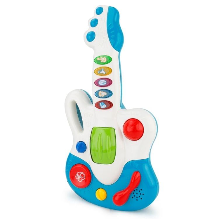 Brettbble Cartoon Baby Child Early Education Large Guitar Music Toys with LED Light(Blue)