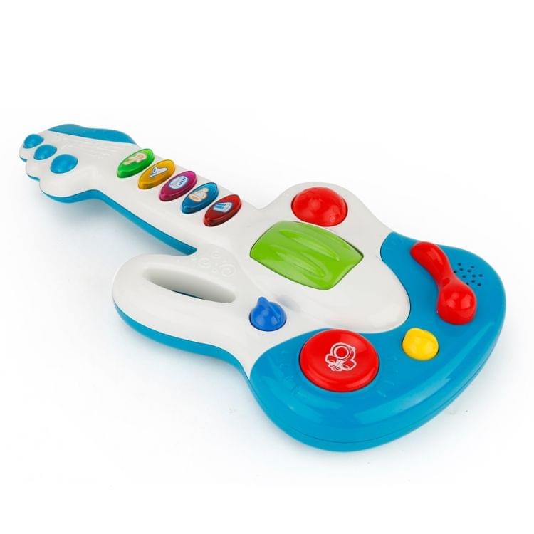 Brettbble Cartoon Baby Child Early Education Large Guitar Music Toys with LED Light(Blue)