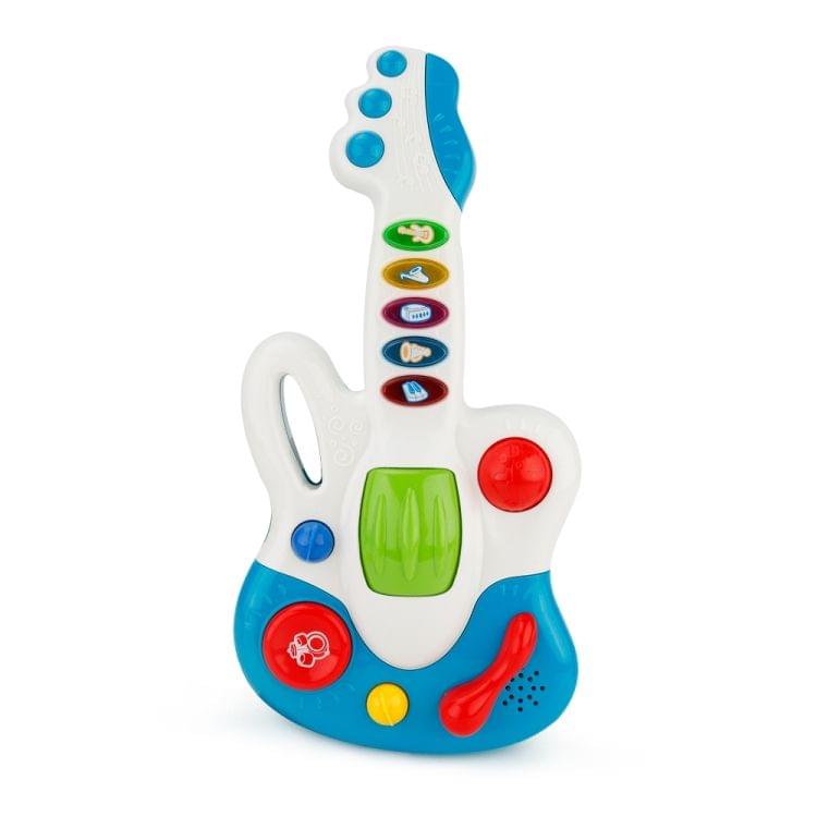 Brettbble Cartoon Baby Child Early Education Large Guitar Music Toys with LED Light(Blue)