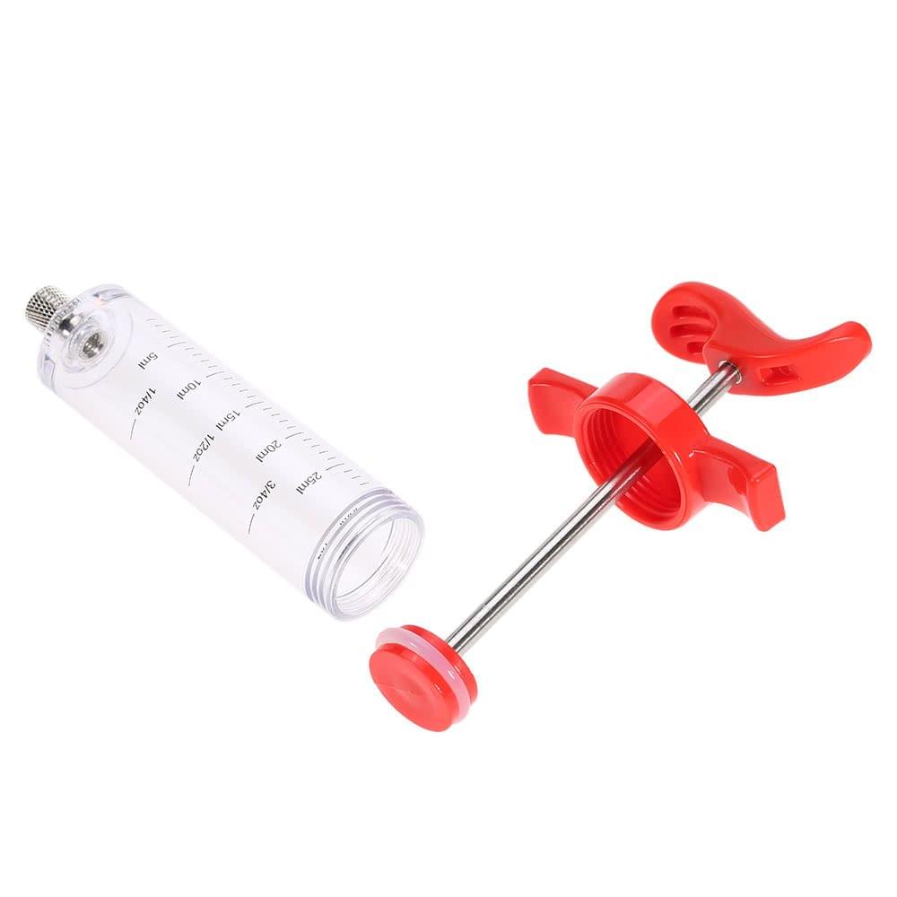 Premium 1oz Stainless Steel Barbecue Syringe Sauce Marinade Seasoning Injector Tool Turkey Syringe 30ml