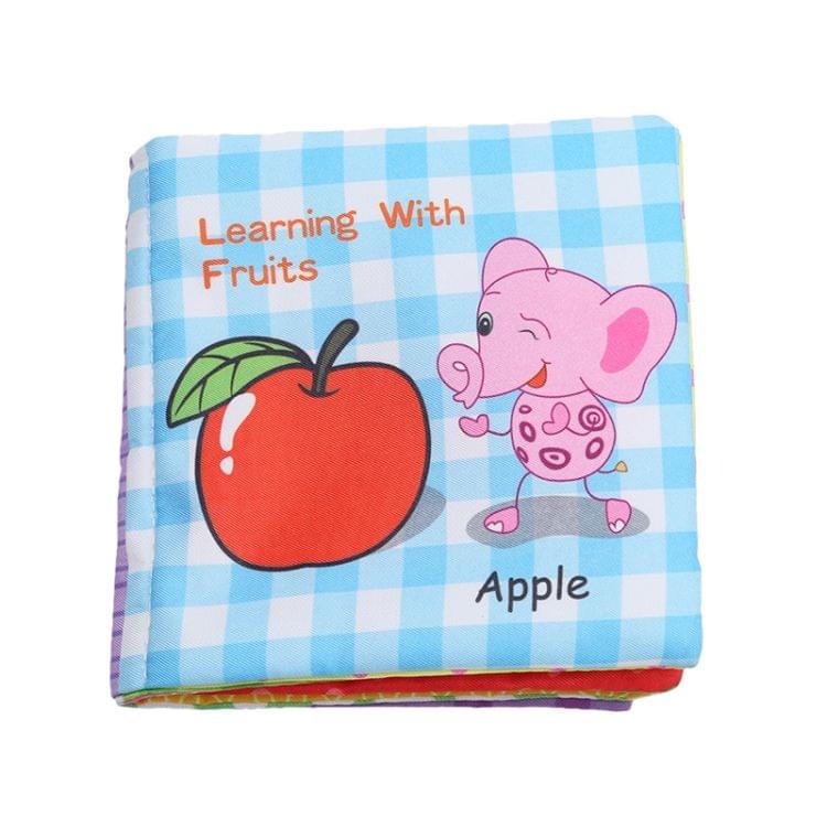 Baby Rattles Toy Soft Animal Cloth Book Newborn Stroller Hanging Toy Early Learning Education Baby Toys(Fruit)