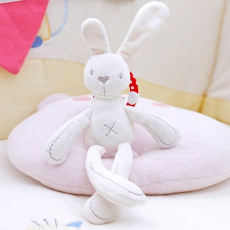 Rabbit Bear Soft Plush Toy for Infant Bed Pram With Hanging Ring(Rabbit)