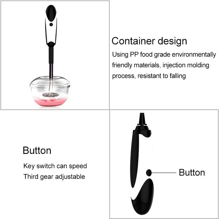 Electric Cosmetic Brush Cleaner Ultrasound Makeup Brushes Washing Instrument (White)
