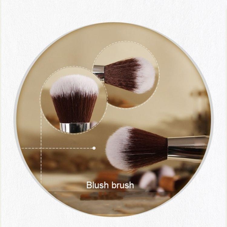 11 PCS Nylon Hair Bamboo Handle Makeup Brush Set with Pouch