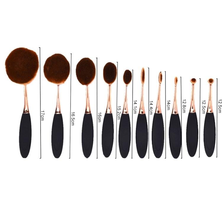 10 PCS Toothbrush Style Handle Makeup Brush Eyebrow Brush Set