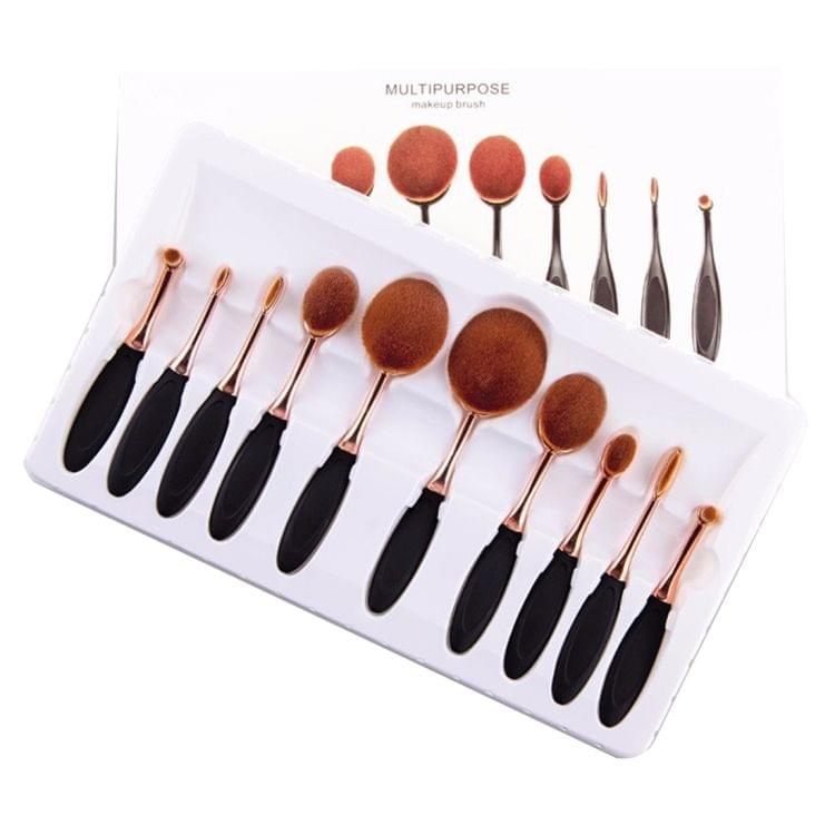 10 PCS Toothbrush Style Handle Makeup Brush Eyebrow Brush Set